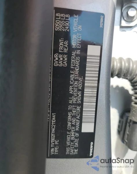 2012 Volvo S60 T6 из США, поврежденный, VIN YV1902FH4C2110441